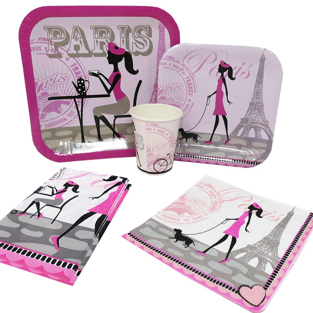 Paris Deluxe Party Packs 70 Pieces For 16 Guests Paris Party