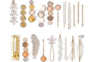 Mehayi 20 PCS Hair Accessories for Decorative Party Wedding, Pearl Hair Clips Set Fashion Korean Acrylic Resin Hair Barrettes, Bobby Pins Hairpins for Women and Ladies Girls Headwear Styling Tools