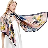Silk Scarf for Women Fashion Long Satin Lightweight Large Shawl Wrap Printed Sleep 70''X35''