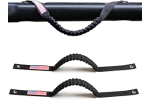 RERPRO Front Door Roll Bar Grab Handles Compatible with 2018-2024 2025 Jeep Wrangler JL 2/4 Door 4XE Gladiator JT Interior Accessories Paracord Grip Handle Keep Airbag Function, 2 Pack Black US Flag
