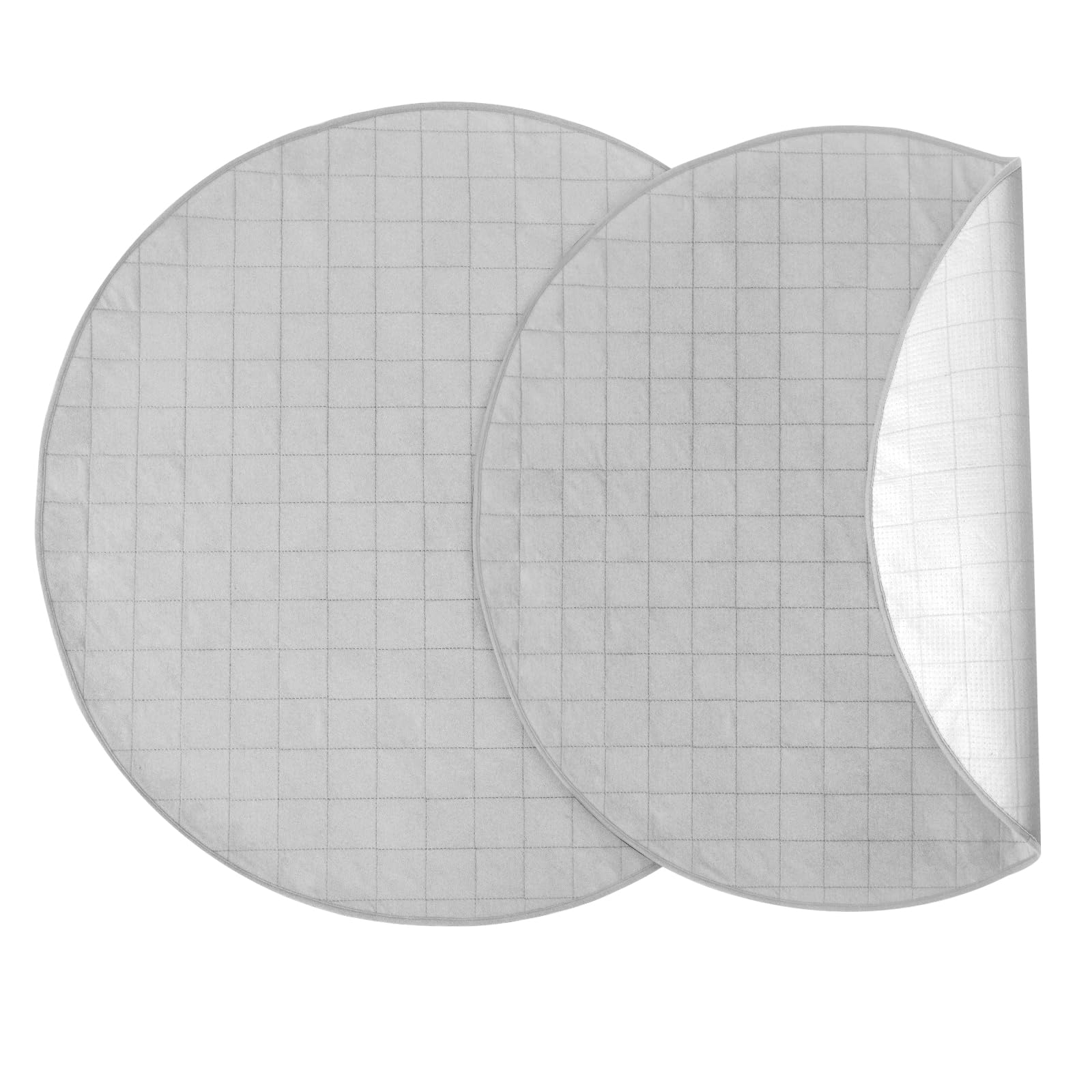 Photo 1 of 2 Pack Reusable Pee Pads for Dogs 48", Washable Round Whelping Pads, Puppy Training Pads with Non-Slip Back for Playpen/Crate, Dog Housebreaking Absorption Pad, Grey