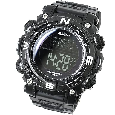 [LAD WEATHER] Kraftvoller Solar Armbanduhren 100 Meter wasserdicht Lap Timer Outdoor Herren Kalender Militär