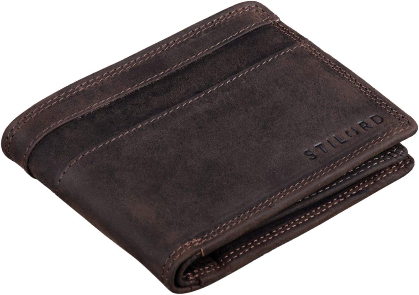 STILORD "Cooper" Vintage Leather Wallet for Men RFID Blocking Classic Purse Bifold with Coin Pocket in Black Gift Box Colour:Dark - Image 4