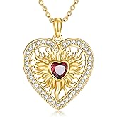 Grmdit Sacred Heart Necklace Sterling Silver Sacred Heart of Jesus Pendant 14K Gold Plated Christain Jewelry Gifts for Men Women
