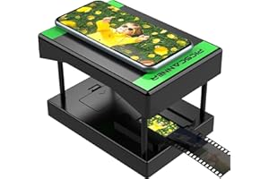 Eyesen Mobile Film Scanner, 35mm Positive & Negative Scanner, Slide Scanner for Old Slides Using Your Smartphone Camera, Novelty Rugged Plastic Folding Slide Scanner with LED Backlight