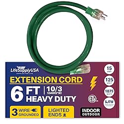 6ft Power Outdoor Extension Cord & Indoor
