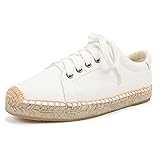 TONIVIS Women's Espadrille Lace-up Sneakers