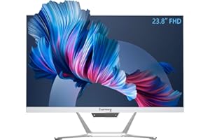 suevery All-in-One PC 24 AIO Desktop Computer AMD Ryzen5 512G SSD DDR4 16G RAM 1080P Gaming PC 23.8" FHD Business AIO Display for Home Office with Wired Keyboard & Mouse