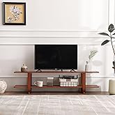 YOTATING TV Stand for 65 inch TVs, Large Media TV Console with Storage Shelf, Modern Entertainment Center TV Stands for Living Room, Bedroom, 55" TV Table, Classic Walnut