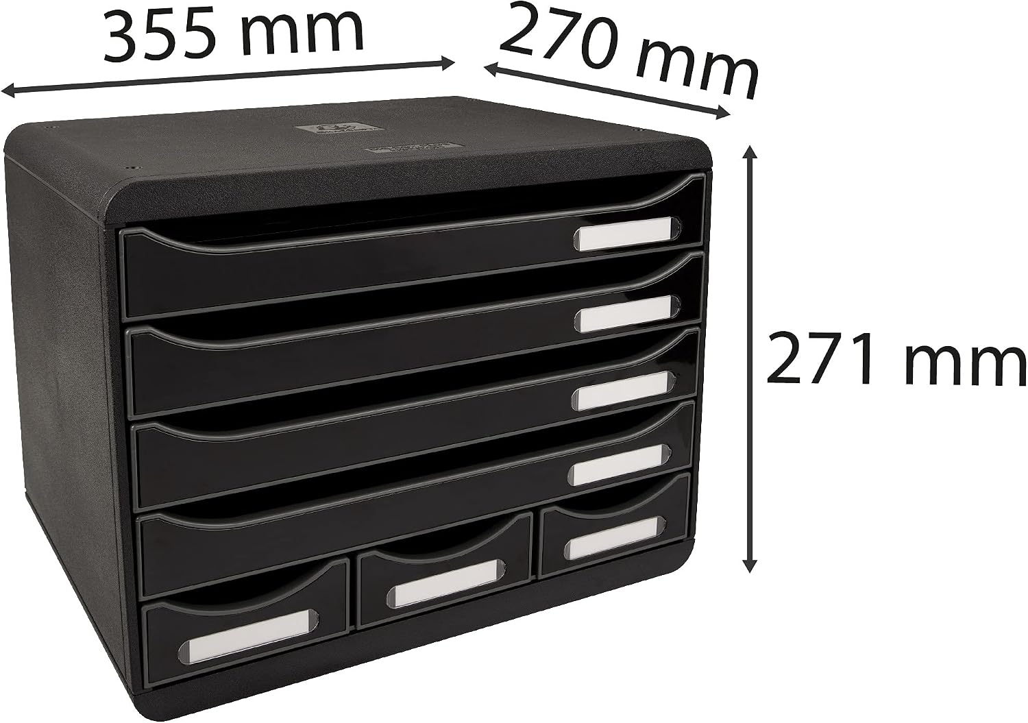 Exacompta, Ref 307714D, Store-Box Office Plus, 6 Drawer Set, 270 x 355 x 271mm in Size, 4 A4+ Drawers + 3 Accessory Drawers - Image 3