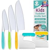TOVLA JR. Toddler Knife Set for Real Cooking | Safe Kids Cutting | Ages 2-5 | Montessori Kitchen Tools | 2 Patented Choppers