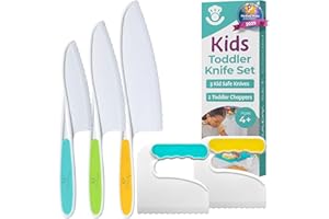 TOVLA JR. Kids' Cutting Set | Montessori Safe Kitchen Knives for Cooking| Kitchen Safety for Toddlers | Boost Confidence and 