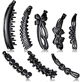 WILLBOND 8 Pieces Banana Clip Hair Clincher Hair Comb Claw Classic Ponytail Holder Maker Clips Non Slip Banana Clasp Fishtail for Women Accessories