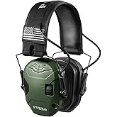 PYBBO Shooting Ear Protection with Gel Ear Pads, NRR 23dB Active Noise Reduction & 3X Sound Amplification Gun Range Earmuffs