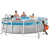 INTEX 26721MZ 14ft x 42in Prism Frame Clearview Premium Above Ground Pool Set: Includes 1000 GPH Krystal Clear Cartridge Filter Pump &ndash; 3357 Gallon Capacity &ndash; Age Grade 6+