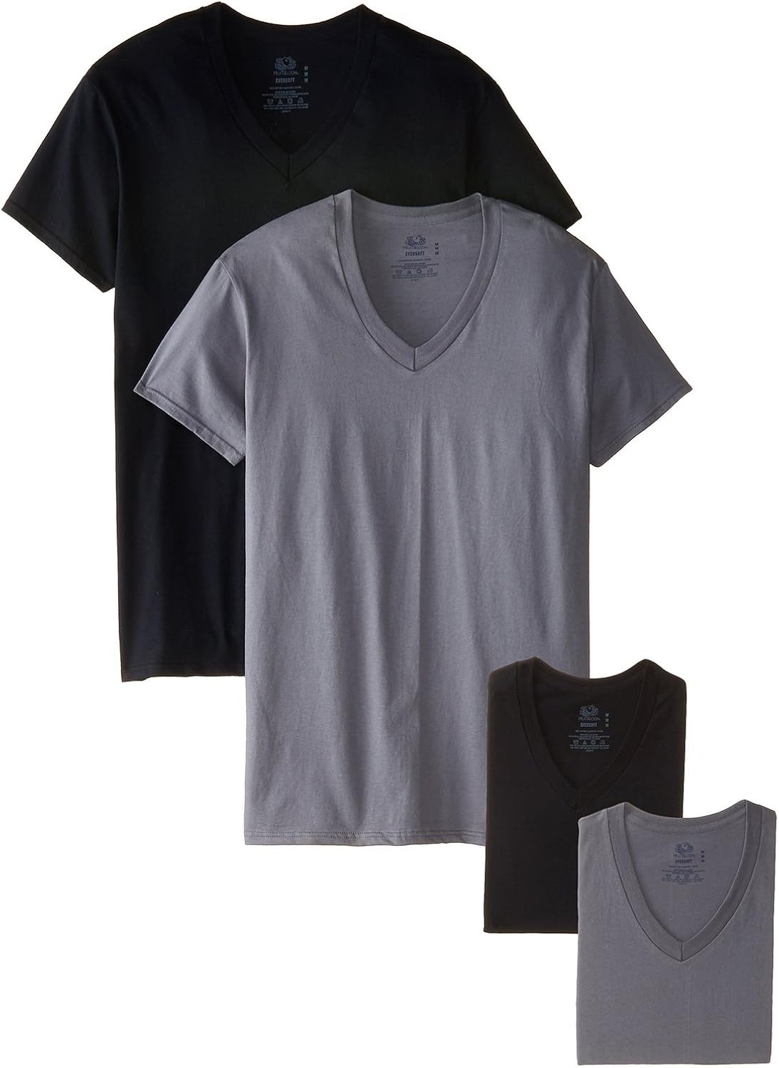 Fruit of the Loom Men's V-Neck T-Shirt Multipack at  Men’s Clothing store
