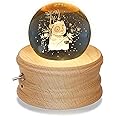 Kibuhain [3D Crystal Ball Music Box with Projection LED Light and Rotating Wooden Base, Best Gift for Christmas Birthday Valentine's Day, Music Boxes for Women Mom Girls