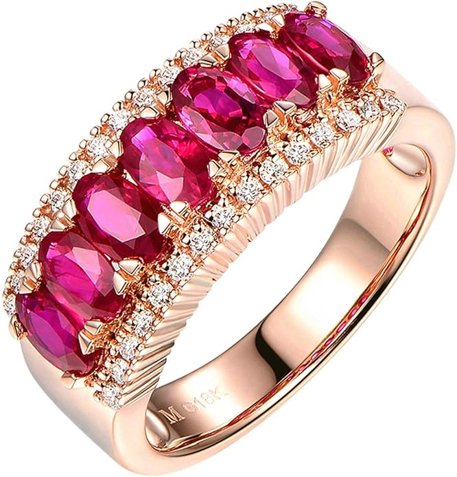 Edi heart 14k 585 solid real gold moissanites rings elegant for women Aeici Real Gold Wedding Rings Partner Ring Woman Oval Ruby Sapphire and