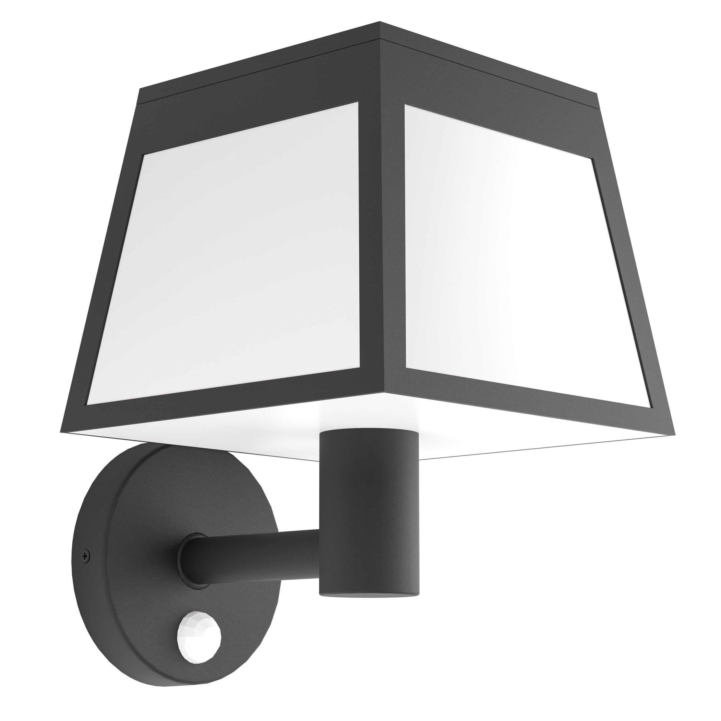Eglo LED Outdoor wall lamp Altilia, Solar Light with Motion Detector, Outside Porch Lighting Made of Plastic in Black and White, IP44