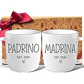 LLTAYQZ Padrinos Madrina Est 2026 Proposal Coffee Mug Gifts for Godparent, Madrina & Padrino Est 2026 Proposal Mug Gift, Birthday Gifts for Godparents, Mugs Gift on Wedding Engagement Birthday-17
