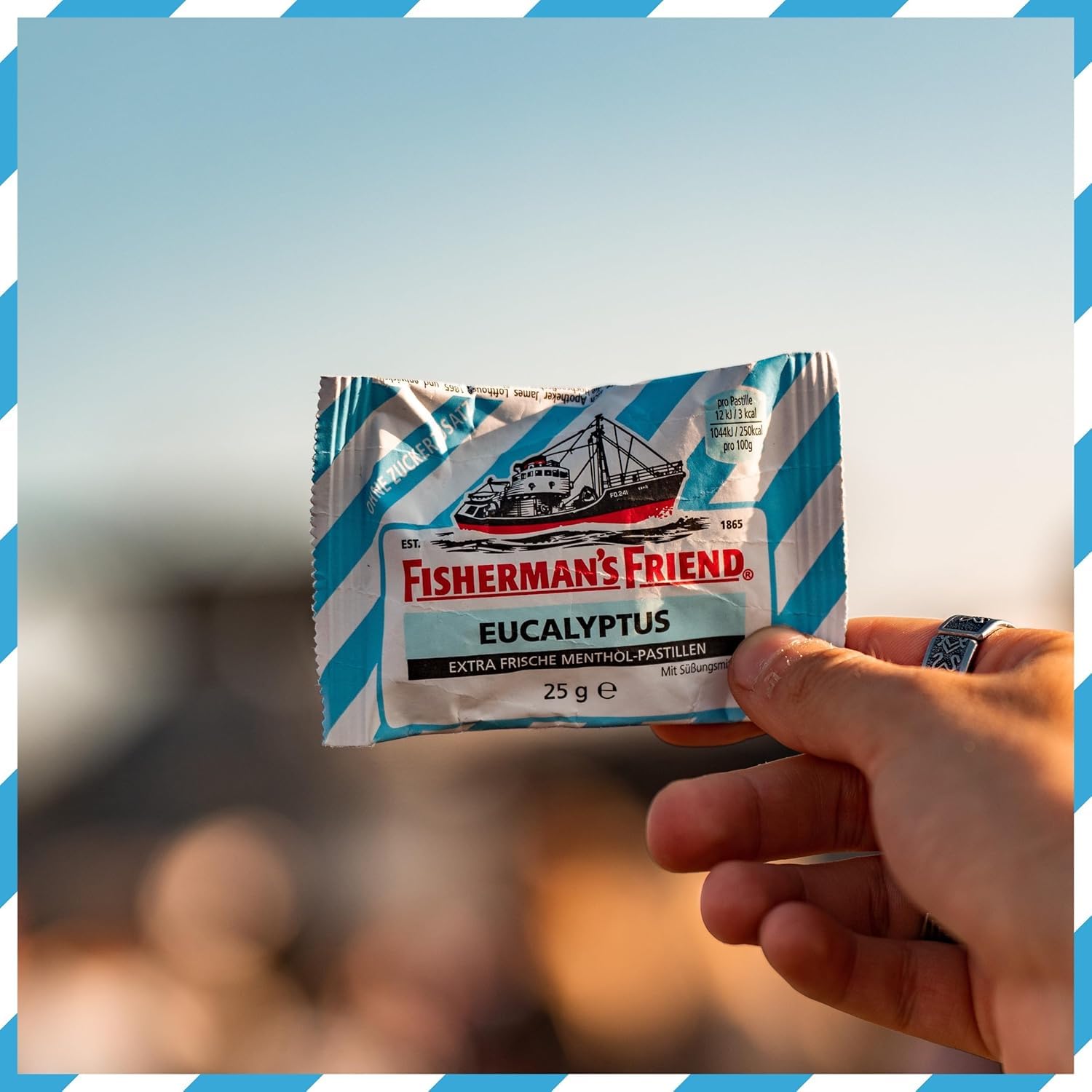 Fisherman's Friend Eucalyptus, 24er Vorratsbox, Eukalyptus und Menthol Geschmack, ohne Zuckerzusatz & vegan, Bonbons für frischen Atem, 24 x 25g 5