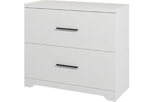 PANANA 2-Drawer Wood Lateral File Cabinet, Filing Cabinets Anti-Tilt Mechanism for Home Office Storage Organization, Accommodates Letter/A4/Legal Size, New Heightened Drawer Design Home Office (White)