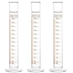 StonyLab 3-Pack Borosilicate Glass 250ml Heavy Wall