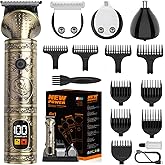 NuvaConx Trimmer Kit Professional Hair Clipper Zero Gapped T-Blade Electric Shaver Razor Nose Body Trimmer for Men Cordless Grooming Kit 4 in 1
