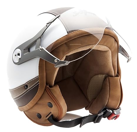 SOXON SP-325-URBAN White · Pilot Helmet Vespa-Helm Vintage Chopper Mofa Retro Roller-Helm Bobber Scooter-Helm Biker Cruiser M