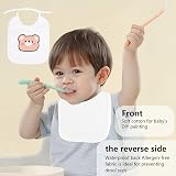 ALAHUGYEF Baby White Bibs 12 Pcs Waterproof Cotton Dribble Teething Feeding view 5