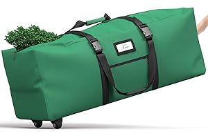 Christmas Tree Storage Bag 9Ft, PliMook Large Christmas Tree Storage Container, Waterproof Anti-Tear Heavy-Duty 600D Oxford Cloth Christmas Tree Storage Box 9FT with Handles(Green)