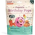 WOOF Pupsicle Birthday Pops - Healthy Dog Treats - Pre-Made Pupsicle Refills- Wholesome Ingredients - Naturally Sweet - Cake-Flavored Birthday Treat for Dogs - Large