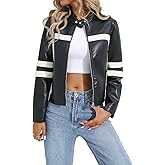 lavekywasa Women's Black Faux Leather Jacket - Stylish and Durable Outerwear for Everyday Wea