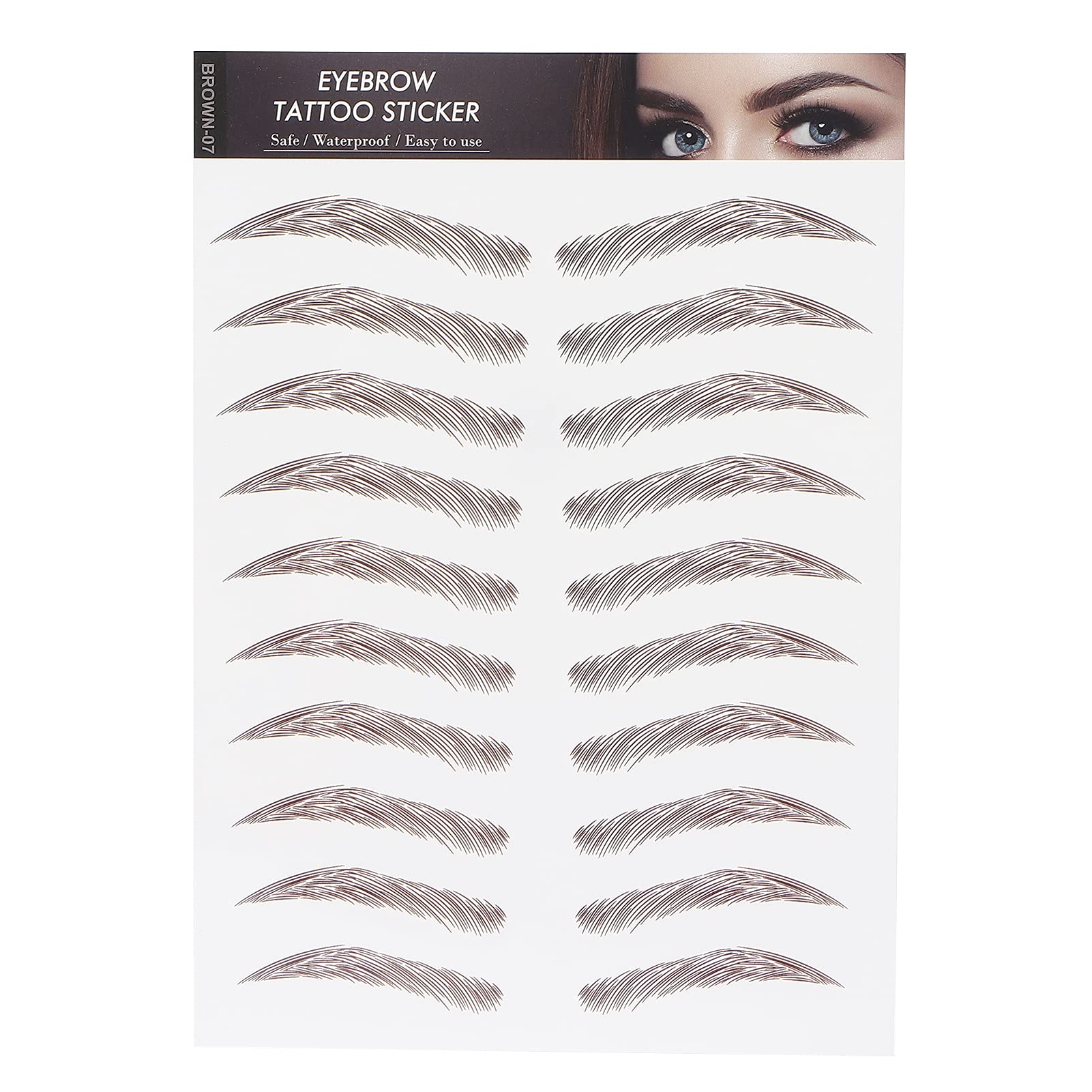 Eyebrow Transfers Stickers for Women & Girls –, Lasting, Peel-Off False Eyebrows in BROWN-07, Look Makeup Solution — image 1