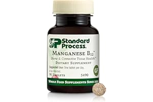 STANDARD PROCESS INC. Standard Process Manganese B12 - Supports Bone & Connective Tissue Health - Hemoglobin Formation Support - Gluten-Free, Non-Dairy & Non-Soy - 90 Tablets (90 Servings)