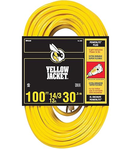 Yellow Jacket 02886 25' 14/3 Yellow Jacket Extension Cord - Amazon.com