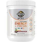 Garden of Life Sport Organic Plant-Based Energy + Focus Vegan Clean Pre Workout Powder, Sugar &amp; Gluten Free BlackBerry Cherry with 85mg Caffeine, Natural NO Booster, B12, 40 Servings, 8.14 Oz