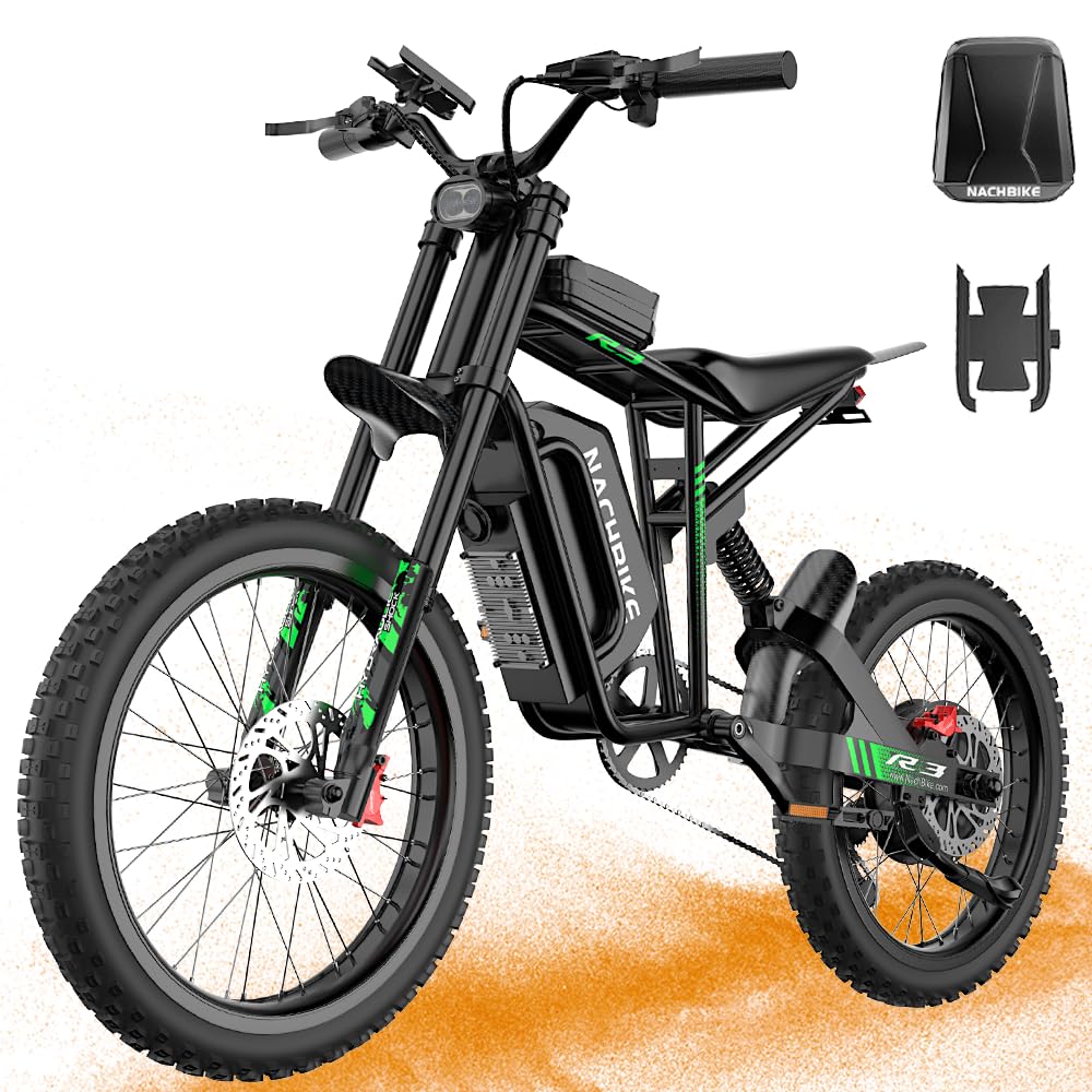 50MPH 6000W / 40MPH 4000W Electric Dirt Bike for Adults, 60V 25Ah Removable Battery Electric Motorcycle Up to 50miles, 24.5" MTB Tires (Rim 19'') E Moto, All Terrain E Bike Full Suspension