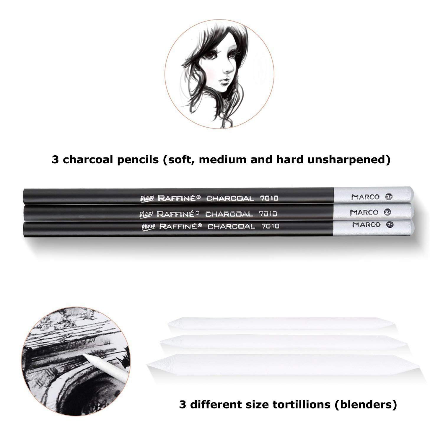 Sketch Pencil Set,Morkia 18pcs Sketching Pencil with 3 Charcoal Pencil 2 Eraser 3 Paper Pens 1 Pencil Sharpener 1 Pencil Extender with Roll Up Canvas Carry Pouch Set Art Craft 29pcs in Total for Beginners Artist Student