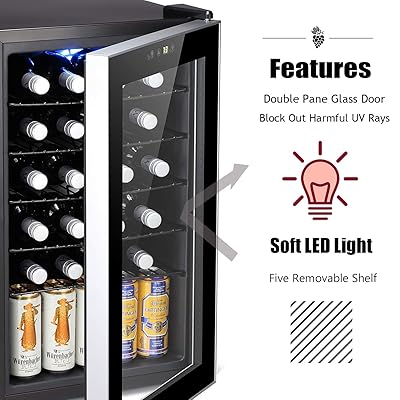 Buy Antarctic Star 24 Bottle Wine Cooler Cabinet Beverage Refigerator Mini Fridge Small Wine Cellar Soda Beer Counter Top Bar Quiet Operation Compressor Digital Freestanding Clear Glass Door For Office Dorm Online In Germany