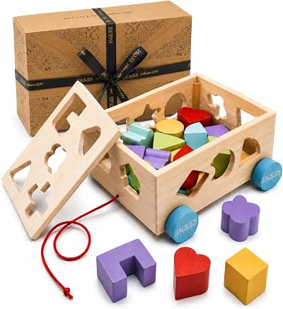Jaques of London Wooden Shape Sorter for Toddlers Montessori Toy