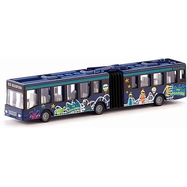 YskerrigToy Bus Jouet à Tirer Friction - Voiture Miniature Métal Enfant Bleu