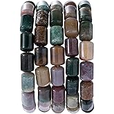 Natural Indian Agate Cylinder Tube Beads 10x14mm 38cm/str Loose Semi Gemstone Stone Beads for Making Bracelets Necklace