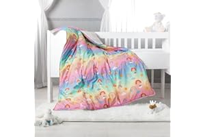 SPXTEX Chic Rainbow Blanket for Kids - Soft, Breathable 100% Down Blanket, Air Conditioning Lunch Break, 39.4 x 53.2 inches