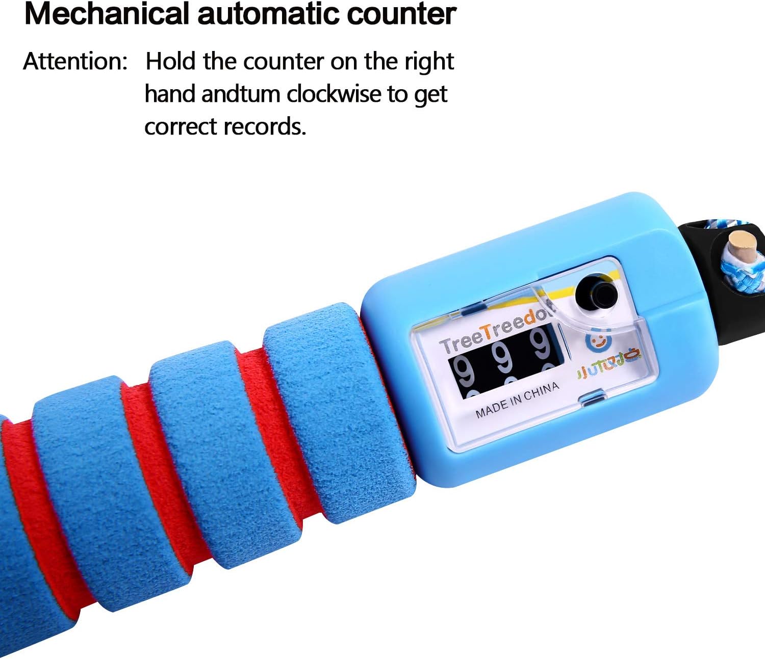 KONVINIT Skipping Rope for Children,Jump Rope Kids Adjustable with Counter and Comfortable Anti-Slip Handles Gifts for Boys and Girls Blue - Image 4