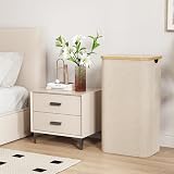 Lifewit 100L Laundry Basket with Lid Bamboo Handles Beige view 3