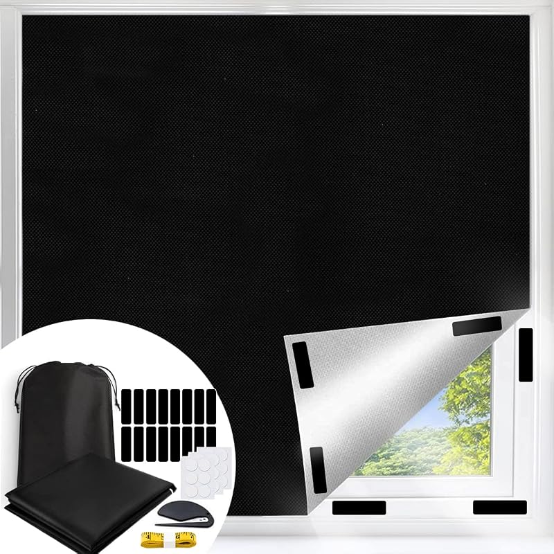 Machine-Ya Portable Window Blackout Blind 400x145cm with 30 Nano Tape