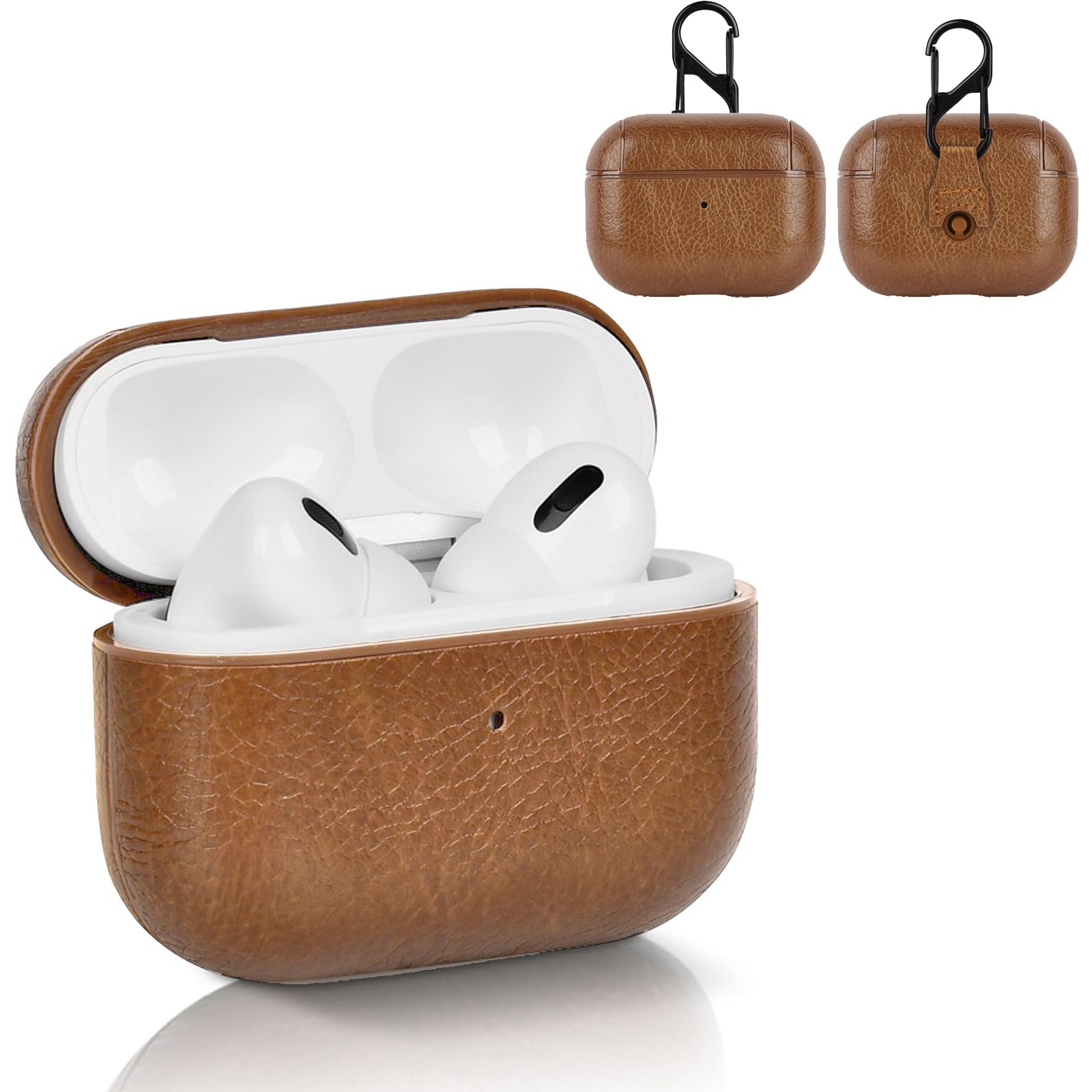 YAODLE AirPods Pro ケース 第2世代 (2023/2022) エアーポッズプロ ケース 本革 イタリアンレザー エアーポッズプロ用 カバー 高級 PU革 エアーポッズプロ2 ケース 装着充電可能 LEDライト可視 ワイヤレス充電対応 持ち運びに便利(ブラウン) の商品画像