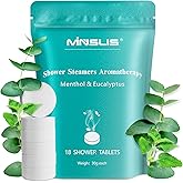 MINSLIS Shower Steamers Aromatherapy, 18-Pack Shower Bombs, Long-Lasting Shower Tablets Essential Oil Stress Relief and Relaxation Bath Gifts for Women and Men (Eucalyptus & Menthol)