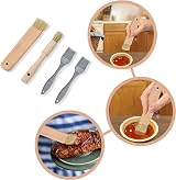 YMTWSRY 4pcs Pastry Brush Wood Silicone Basting BBQ Baking Cake Meat Desserts view 4